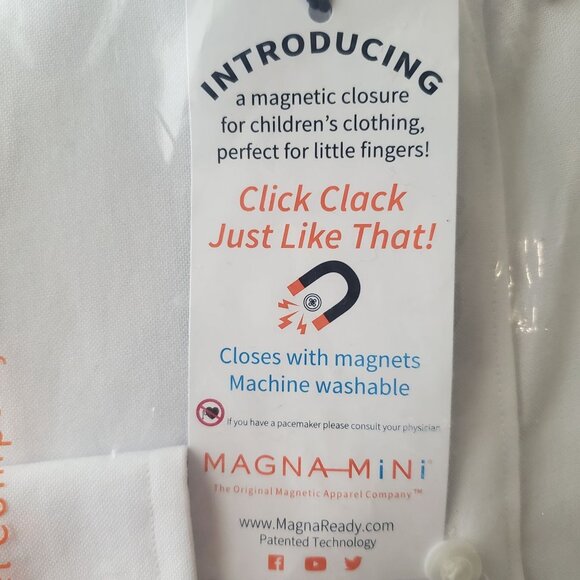 MagnaReady boys dress shirts Size large white magnetic Button Down Long sleeves - Picture 11 of 14